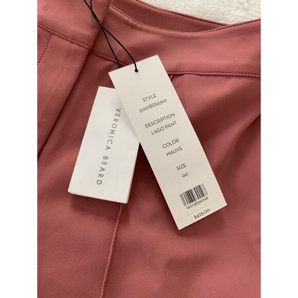 NWT Veronica Beard Womens Pants Lago Dress Cropped Mauve Pink Sz 00 XS - Picture 6 of 16